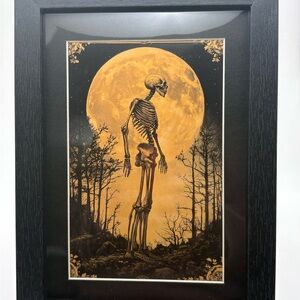 🖤 Gothic Skeleton Moon Art Print | 5x7 | New 🖤